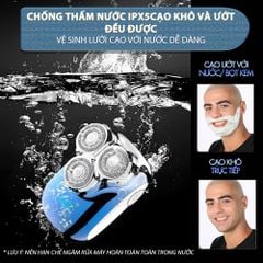 Máy cạo râu mini lưỡi nổi 3D Kemei KM-T83 màn hình LCD, công suất 5w mạnh mẽ - Hàng chính hãng