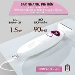 Máy tẩy lông đa năng 11in1 Kemei KM-7101 gồm đầu thay thế chuyên dụng cạo lông, sử dụng toàn thân - Chính hãng