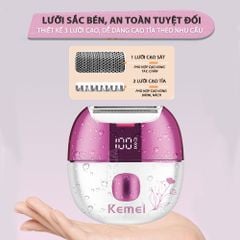 Máy cạo tẩy lông Kemei KM-285 chuyên dùng cạo lông toàn thân, bikini sử dụng pin sạc tiện lợi công suất 5W - Chính hãng