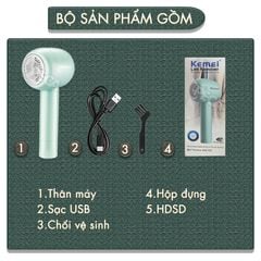 Máy cắt lông xù quần áo không dây Kemei KM-2720 thiết kế 6 lưỡi cắt thông dụng cắt lông xù nhiều loại vải - Chính hãng