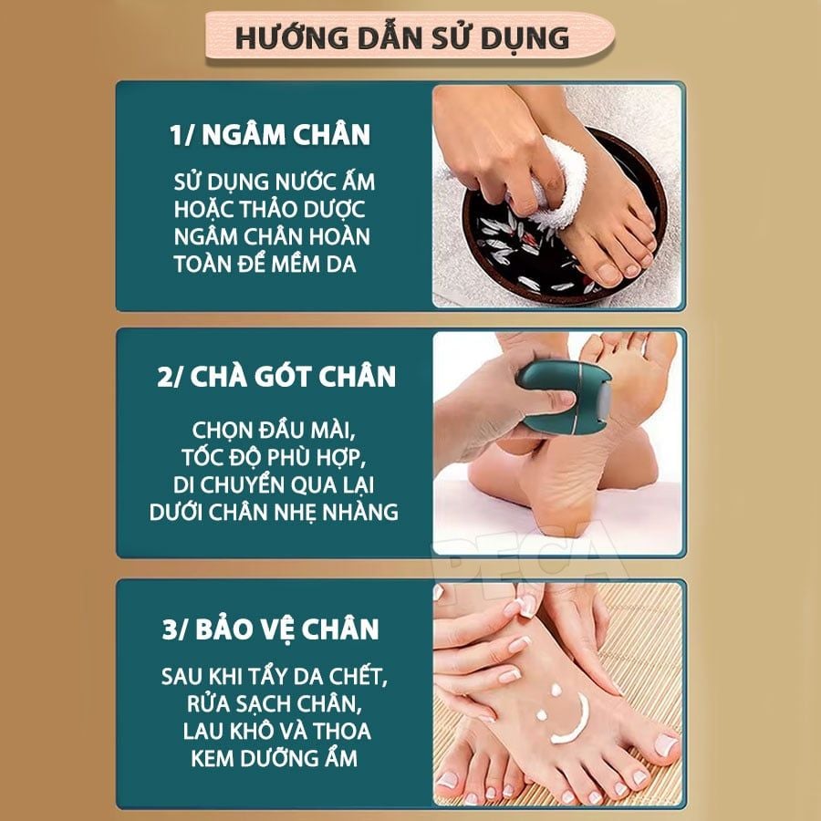 Máy chà gót chân 3in1 Kemei KM-6865 điều chỉnh 2 mức tốc độ, màn hình LED tiện lợi - Chính hãng