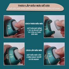 Máy chà gót chân 3in1 Kemei KM-6865 điều chỉnh 2 mức tốc độ, màn hình LED tiện lợi - Chính hãng