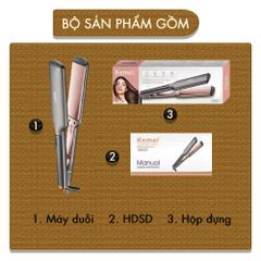 Máy duỗi tóc Kemei KM-3137 bảng nhiệt lớn 5 cm, điều chỉnh 11 mức nhiệt sử dụng được cho mọi loại tóc thích hợp sử dụng salon - Hàng chính hãng