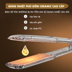 Máy duỗi tóc Kemei KM-3137 bảng nhiệt lớn 5 cm, điều chỉnh 11 mức nhiệt sử dụng được cho mọi loại tóc thích hợp sử dụng salon - Hàng chính hãng