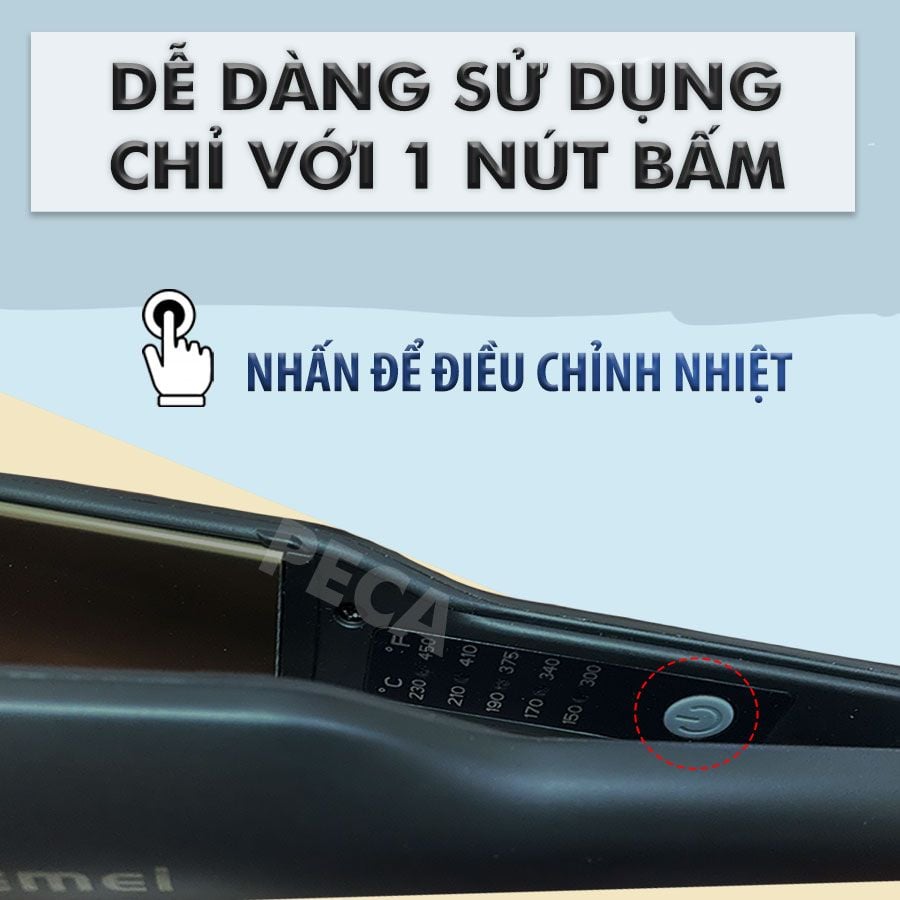 Máy duỗi tóc Kemei KM-2518 điều chỉnh 5 mức nhiệt sử dụng được cho mọi loại tóc