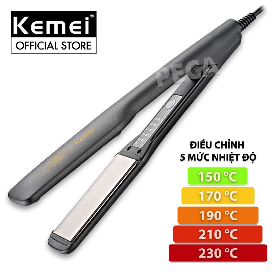 Máy duỗi tóc Kemei KM-2518 điều chỉnh 5 mức nhiệt sử dụng được cho mọi loại tóc