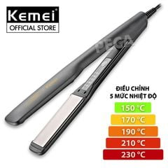 Máy duỗi tóc Kemei KM-2518 điều chỉnh 5 mức nhiệt sử dụng được cho mọi loại tóc