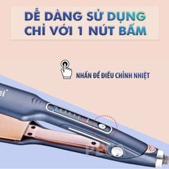 Máy duỗi tóc Kemei KM-740 điều chỉnh 6 mức nhiệt độ bảng nhiệt lớn sử dụng được cho mọi loại tóc