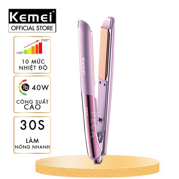Máy duỗi tóc Kemei KM-3142 điều chỉnh 10 mức nhiệt sử dụng được cho mọi loại tóc - Hàng chính hãng