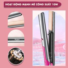 Máy duỗi tóc không dây Kemei KM-555 chuyên nghiệp điều chỉnh 4 mức nhiệt độ phù hợp sử dụng mọi loại tóc - Hàng chính hãng