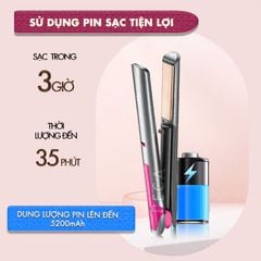 Máy duỗi tóc không dây Kemei KM-555 chuyên nghiệp điều chỉnh 4 mức nhiệt độ phù hợp sử dụng mọi loại tóc - Hàng chính hãng