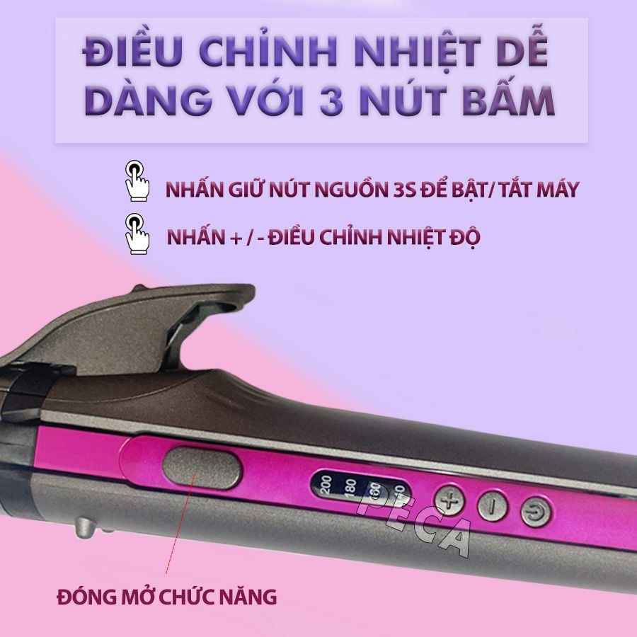 Máy làm tóc đa năng 4in1 Kemei KM-1397 chuyên dụng uốn, duỗi, bấm, hippie tiện lợi điều chỉnh 4 mức nhiệt - Hàng chính hãng