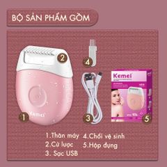 Máy tẩy lông mini Kemei KM-3213 chuyên dùng cạo lông toàn thân chống thấm nước dùng cạo cho mặt ,râu, ria mép sử dụng pin sạc tiện lợi