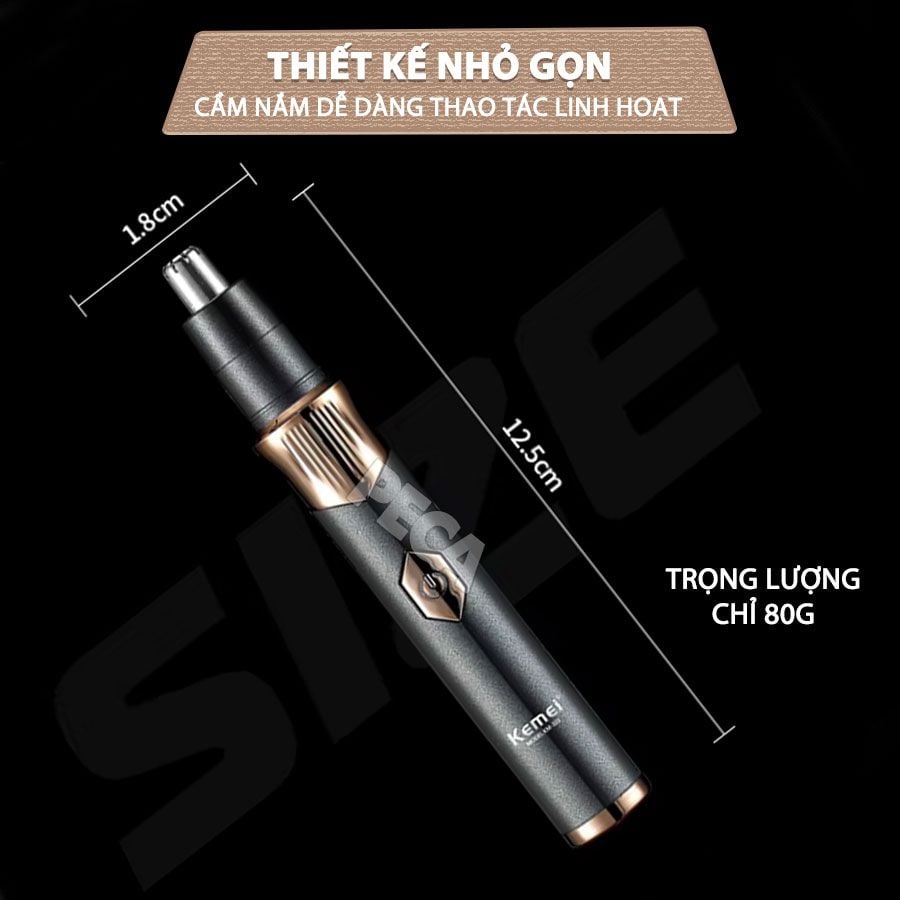 Máy tỉa lông mũi Kemei KM-323 dùng pin sạc USB tiện lợi - Hàng chính hãng