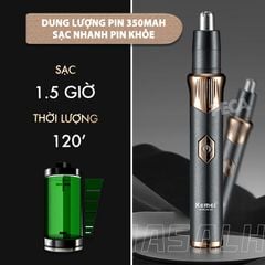 Máy tỉa lông mũi Kemei KM-323 dùng pin sạc USB tiện lợi - Hàng chính hãng