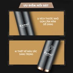 Máy tỉa lông mũi Kemei KM-323 dùng pin sạc USB tiện lợi - Hàng chính hãng