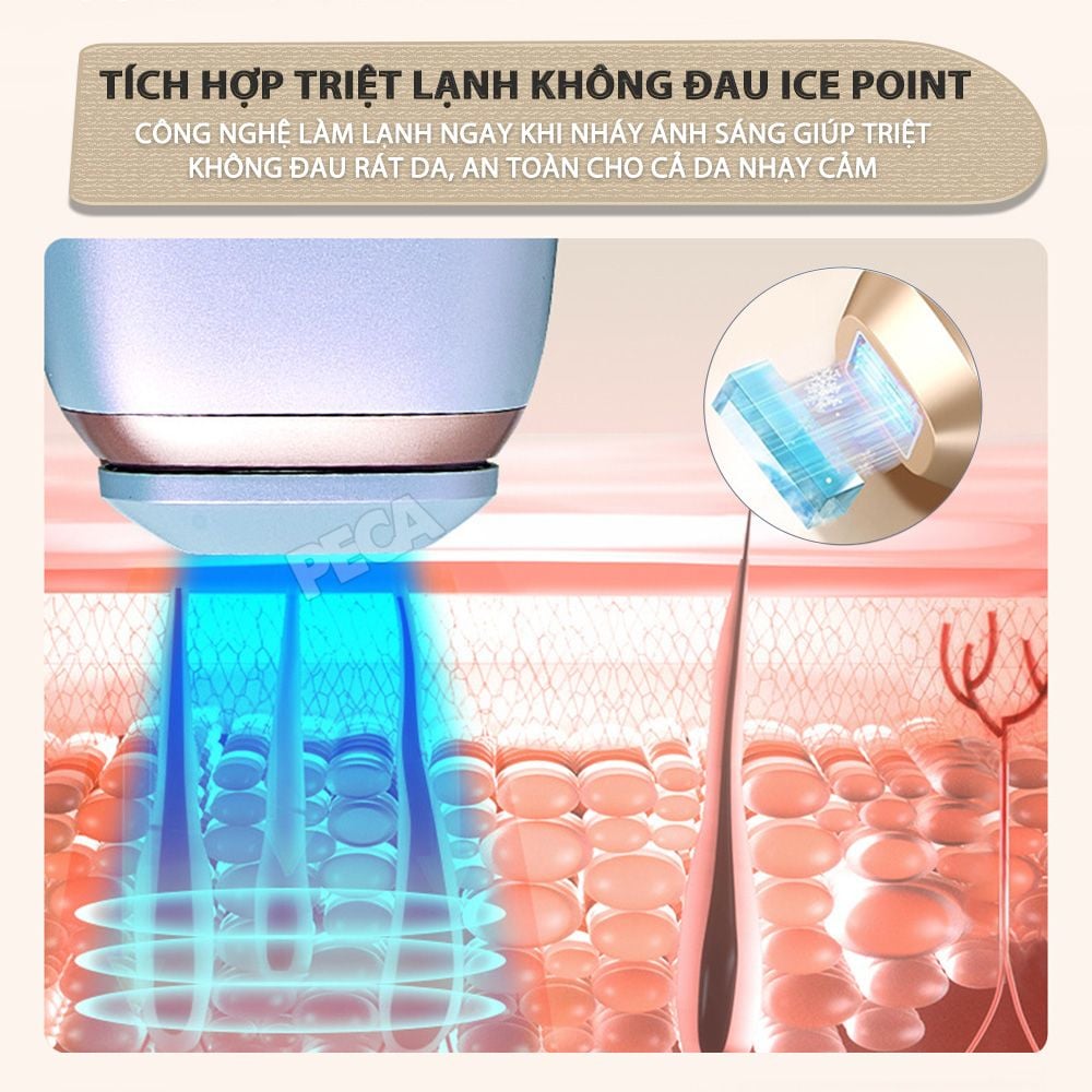 Máy triệt lông toàn thân Kemei KM-7106 công nghệ triệt lạnh IPL thế hệ mới an toàn - Chính hãng