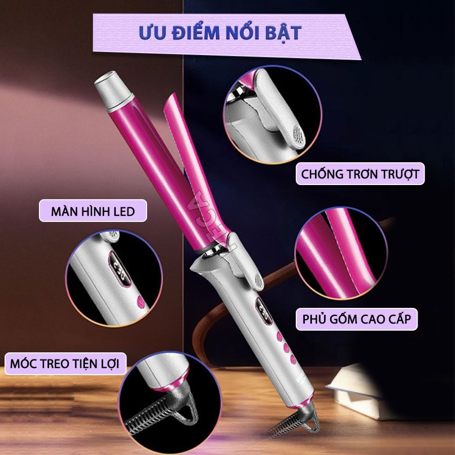 Máy uốn tóc cao cấp Kemei KM-2303 điều 13 mức nhiệt chỉnh nhiệt độ phù hợp với mọi loại tóc công suất mạnh mẽ- Chính hãng