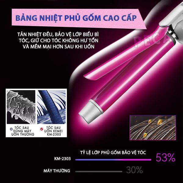 Máy uốn tóc cao cấp Kemei KM-2303 điều 13 mức nhiệt chỉnh nhiệt độ phù hợp với mọi loại tóc công suất mạnh mẽ- Chính hãng