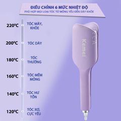 Máy uốn tóc sóng Kemei KM-3119 ion âm điều chỉnh 6 mức nhiệt độ phù hợp với mọi loại tóc - Chính hãng