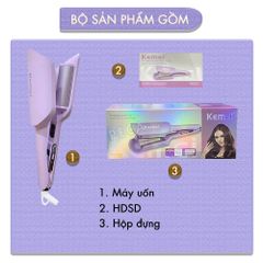 Máy uốn tóc sóng Kemei KM-3119 ion âm điều chỉnh 6 mức nhiệt độ phù hợp với mọi loại tóc - Chính hãng