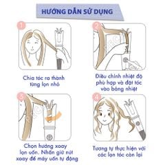 Máy uốn tóc xoay tự động Kemei KM-2063 điều chỉnh 12 mức nhiệt độ phù hợp với mọi loại tóc - Chính hãng