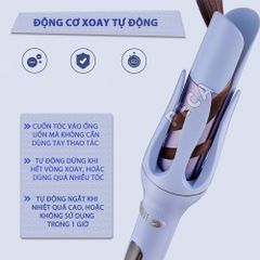 Máy uốn tóc xoay tự động Kemei KM-2063 điều chỉnh 12 mức nhiệt độ phù hợp với mọi loại tóc - Chính hãng
