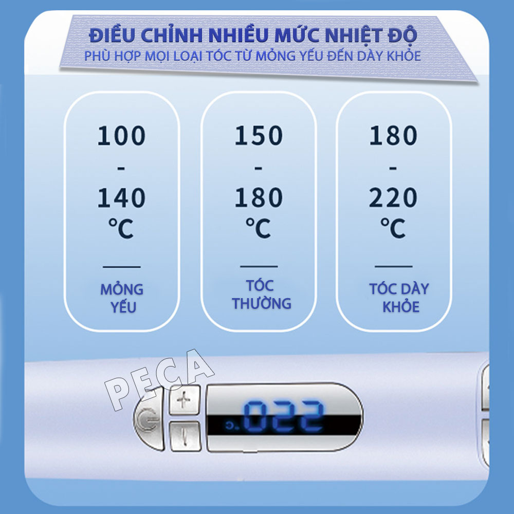 Máy uốn tóc xoay tự động Kemei KM-2063 điều chỉnh 12 mức nhiệt độ phù hợp với mọi loại tóc - Chính hãng