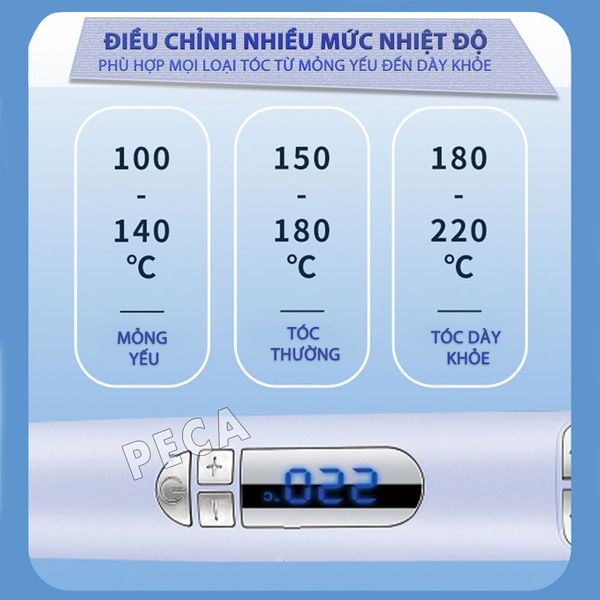 Máy uốn tóc xoay tự động Kemei KM-2063 điều chỉnh 12 mức nhiệt độ phù hợp với mọi loại tóc - Chính hãng