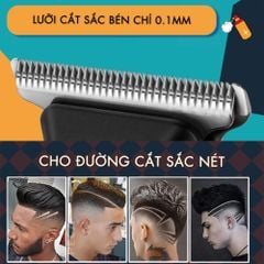 Tông đơ chấn viền Kemei KM-MAX5090 màn hình LCD hiển thị chuyên nghiệp sạc nhanh USB kèm theo 6 cữ lược tiện lợi cắt tóc - Hàng chính hãng