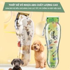 Tông đơ cắt lông thú cưng Kemei KM-CW2100 sử dụng không dây có thể cắt cho chó, mèo...công suất mạnh 5W - Chính hãng