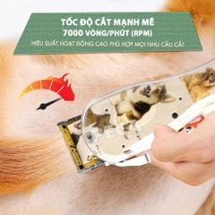 Tông đơ cắt lông thú cưng Kemei KM-CW2100 sử dụng không dây có thể cắt cho chó, mèo...công suất mạnh 5W - Chính hãng
