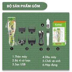 Tông đơ cắt lông thú cưng Kemei KM-CW2100 sử dụng không dây có thể cắt cho chó, mèo...công suất mạnh 5W - Chính hãng