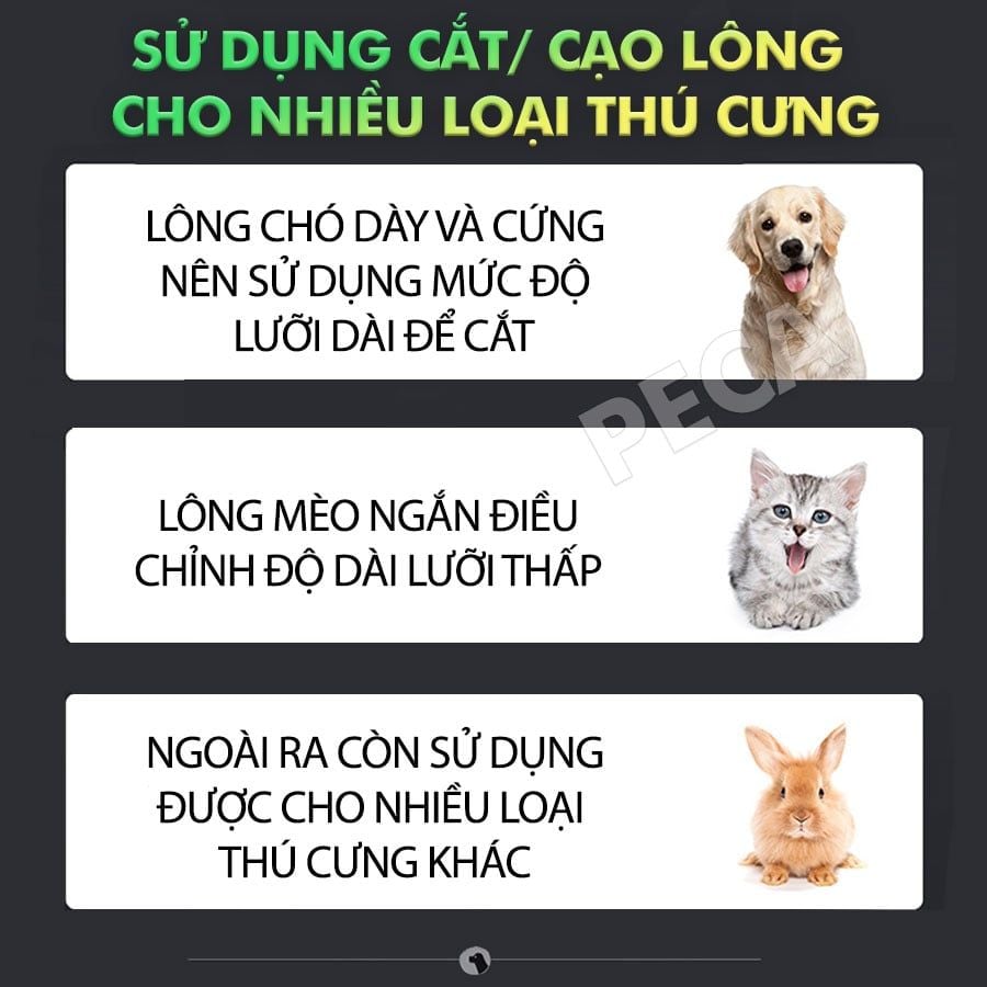 Tông đơ cắt lông thú cưng Kemei KM-CW10 không dây chuyên nghiệp công suất mạnh 5W sạc nhanh USB tiện lợi - Hàng chính hãng