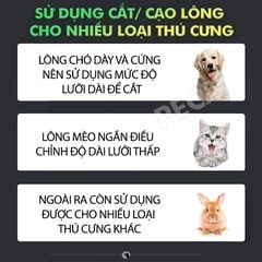 Tông đơ cắt lông thú cưng Kemei KM-CW10 không dây chuyên nghiệp công suất mạnh 5W sạc nhanh USB tiện lợi - Hàng chính hãng