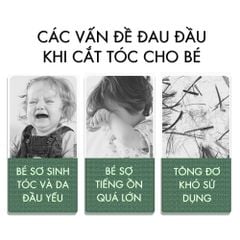 Tông đơ cắt tóc trẻ em Kemei KM-965 có thể cắt tóc, chấn viền cạo tóc dùng được cho trẻ sơ sinh - Bảo hành chính hãng 12 tháng