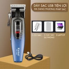 Tông đơ cắt tóc chuyên nghiệp Kemei KM-1686 lưỡi cắt mạ carbon công suất mạnh 5W tốc độ hoạt động lên đến 9000RPM- Hàng chính hãng