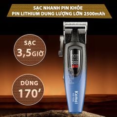 Tông đơ cắt tóc chuyên nghiệp Kemei KM-1686 lưỡi cắt mạ carbon công suất mạnh 5W tốc độ hoạt động lên đến 9000RPM- Hàng chính hãng