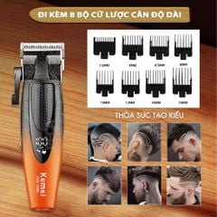 Tông đơ cắt tóc chuyên nghiệp Kemei KM-1686 lưỡi cắt mạ carbon công suất mạnh 5W tốc độ hoạt động lên đến 9000RPM- Hàng chính hãng
