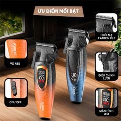 Tông đơ cắt tóc chuyên nghiệp Kemei KM-1686 lưỡi cắt mạ carbon công suất mạnh 5W tốc độ hoạt động lên đến 9000RPM- Hàng chính hãng