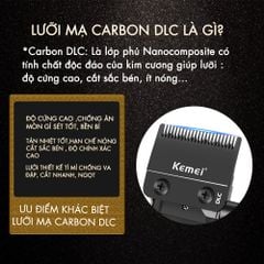 Tông đơ cắt tóc chuyên nghiệp Kemei KM-1699 lưỡi cắt mạ carbon công suất 8W tốc độ cắt 9000RPM - Hàng chính hãng