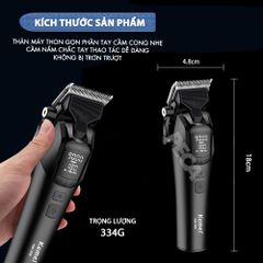 Tông đơ cắt tóc chuyên nghiệp Kemei KM-1858 lưỡi cắt mạ carbon công suất 10W điều chỉnh 5 mức tốc độ - Hàng chính hãng