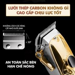 Tông đơ cắt tóc chuyên nghiệp Kemei KM-1969PG sạc nhanh USB công suất mạnh có thể cạo đầu, fade tóc - Hàng chính hãng