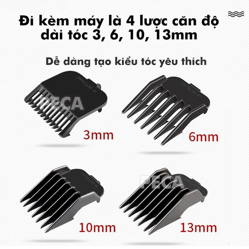 Tông đơ cắt tóc chuyên nghiệp màn hình LCD KEMEI KM-1996 hợp kim nhôm hàng không cao cấp lưỡi thép không gỉ pin trâu