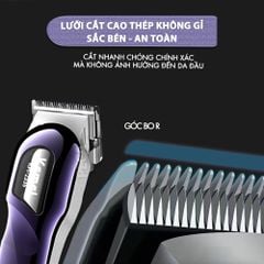 Tông đơ cắt tóc chuyên nghiệp Kemei KM-2335 công suất siêu mạnh 7,5W màn hình LCD sạc nhanh USB type C tiện lợi - Chính hãng
