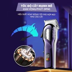 Tông đơ cắt tóc chuyên nghiệp Kemei KM-2335 công suất siêu mạnh 7,5W màn hình LCD sạc nhanh USB type C tiện lợi - Chính hãng