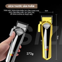 Tông đơ cắt tóc chuyên nghiệp Kemei KM-8539 lưỡi cắt mạ carbon công suất 5W tặng kèm áo choàng cắt tóc - Hàng chính hãng