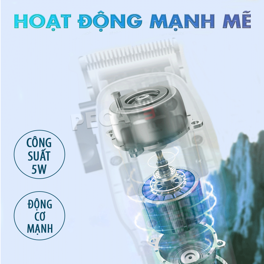 Tông đơ cắt tóc chuyên nghiệp Kemei KM-NG108 màn hình LCD hiển thị phiên bản thấy mạch - Hàng chính hãng