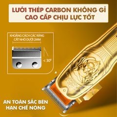 Tông đơ cắt tóc chuyên nghiệp Kemei KM-TM1970PG phiên bản trend cải tiến sạc nhanh USB công suất mạnh - Hàng chính hãng