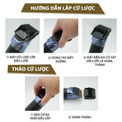 Tông đơ cắt tóc không dây Kemei KM-1255 dùng cho cá nhân và gia đình - Hàng chính hãng